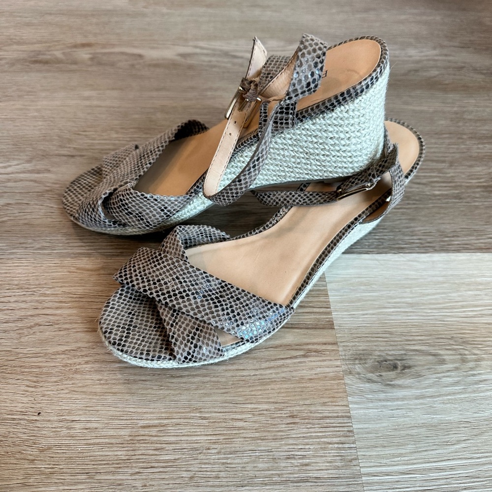faded glory snakeskin wedge sandals